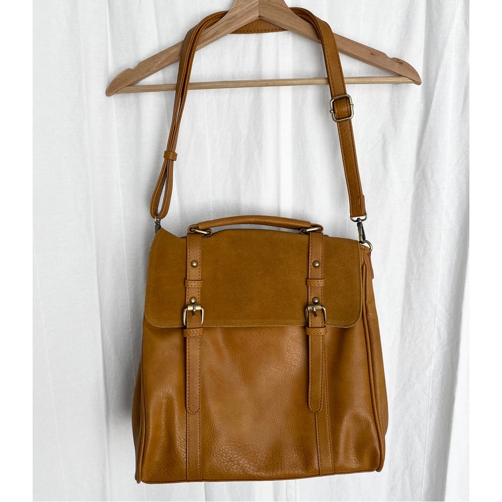 ModCloth - Convertible Backpack Crossbody Satchel with Pockets in Cognac